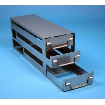 Rack a cassetti acciaio &#44 3 cassetti x 3 box microt/vial 2ml&#44 &#45Dim 145x444x184 (LxPxH)