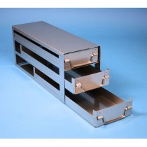 Rack a cassetti acciaio &#44 3 cassetti x 3 box microt/vial 2ml&#45Dim 145x429x173 (LxPxH)