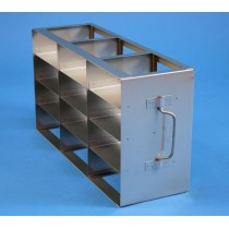 Rack orizzontale acciaio griglia 3x4 (orizz / vert) 12 box per microt/vial 2ml&#44 &#45Dim. 142x426x224mm