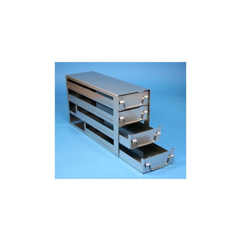 Rack a cassetti acciaio &#44 4 cassetti x 3 box microt/vial 2ml&#45Dim 145x444x245 (LxPxH)
