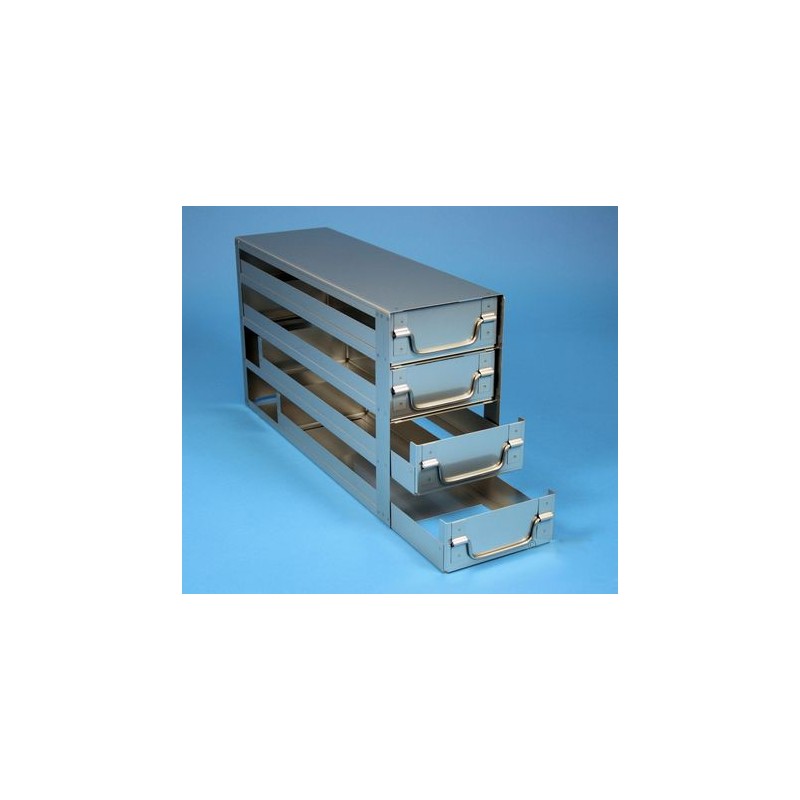 Rack a cassetti acciaio &#44 4 cassetti x 3 box microt/vial 2ml&#45Dim 145x429x231 (LxPxH)