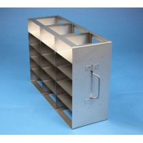 Rack orizzontale acciaio griglia 3x5 (orizz / vert) 15 box per microt/vial 2ml&#44 &#45Dim. 142x426x279mm