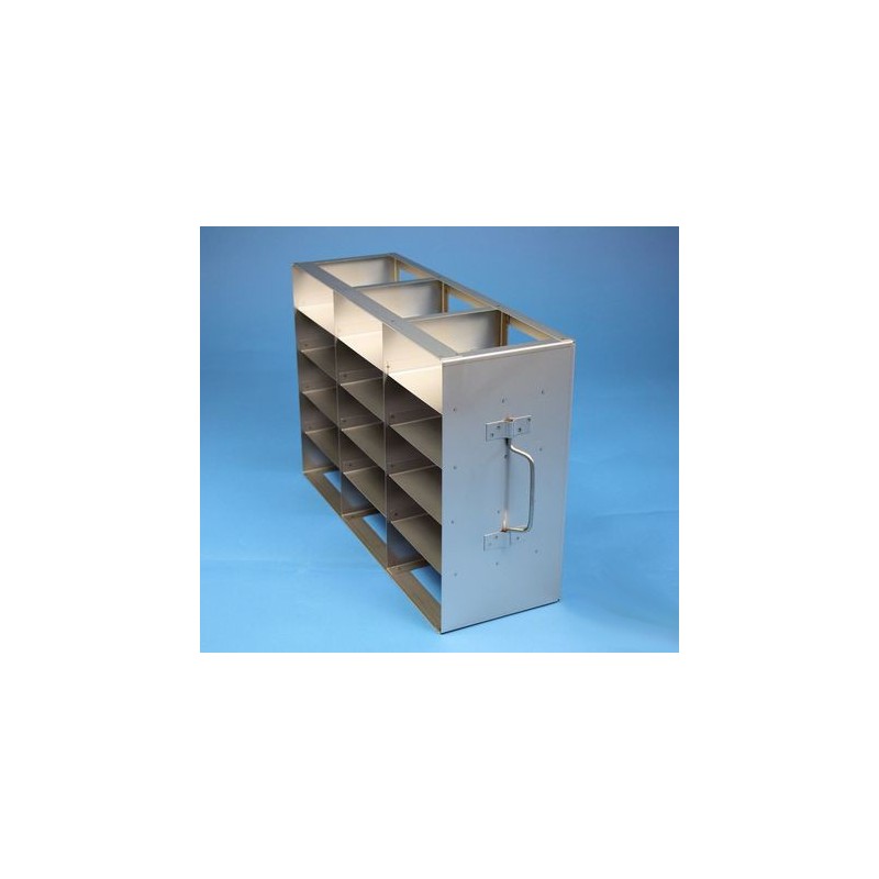 Rack orizzontale acciaio griglia 3x5 (orizz / vert) 15 box per microt/vial 2ml&#44 &#45Dim. 142x426x279mm