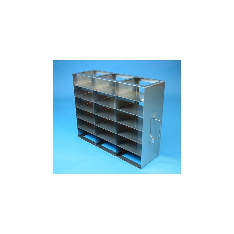 Rack orizzontale acciaio griglia 3x6 (orizz / vert) 18 box per microt/vial 2ml&#44 &#45Dim. 142x426x334mm