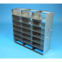 Rack orizzontale acciaio griglia 3x7 (orizz / vert) 21 box per microt/vial 2ml&#44 &#45Dim. 142x426x389mm