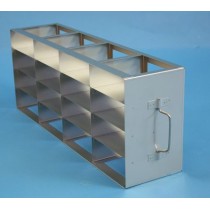 Rack orizzontale acciaio griglia 4x4 (orizz / vert) 16 box per microt/vial 2ml&#44 &#45Dim. 142x565x224mm