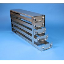 Rack a cassetti acciaio &#44 5 cassetti x 4 box microt/vial 2ml&#44 &#45Dim 145x580x306 (LxPxH)