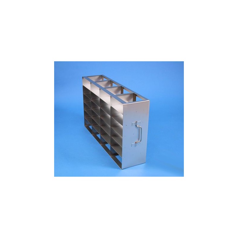 Rack orizzontale acciaio griglia 4x6 (orizz / vert) 20 box per microt/vial 2ml&#44 &#45Dim. 142x565x334mm