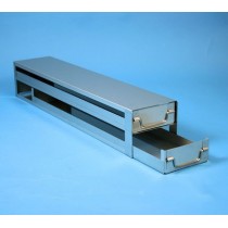 Rack a cassetti acciaio &#44 2 cassetti x 5 box microt/vial 2ml&#45Dim 145x701x116 (LxPxH)