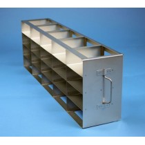 Rack orizzontale acciaio griglia 5x4 (orizz / vert) 20 box per microt/vial 2ml&#44 &#45Dim. 142x705x224mm