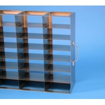 Rack orizzontale acciaio griglia 5x7 (orizz / vert) 35 box per microt/vial 2ml&#44 &#45Dim. 142x705x389mm