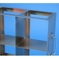 Rack orizzontale acciaio griglia 2x3 (orizz / vert) 6 box per provette tipo Falcon&#44 &#45Dim. 128x258x394mm