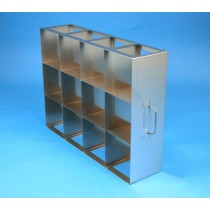 Rack orizzontale acciaio griglia 4x3 (orizz / vert) 12 box per provette tipo Falcon&#44 &#45Dim. 139x549x395mm