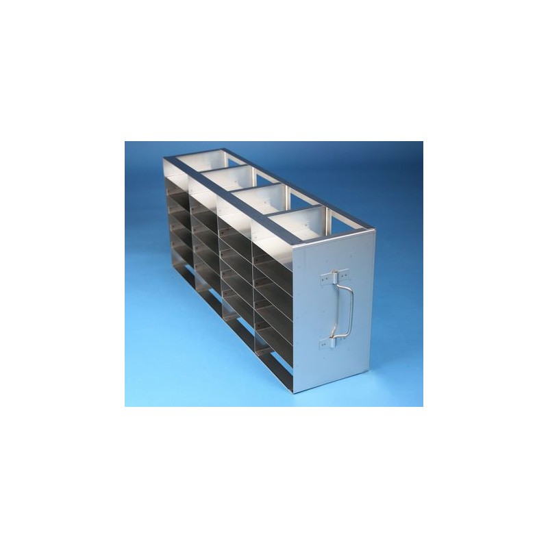 Rack orizzontale acciaio griglia 4x6 (orizz / vert) 24 box per provette PCR da 0.2ml&#44 &#45Dim. 139x549x205mm