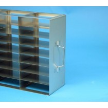 Rack orizzontale acciaio griglia 4x8 (orizz / vert) 32 box per provette PCR da 0.2ml&#44 &#45Dim. 139x549x272mm