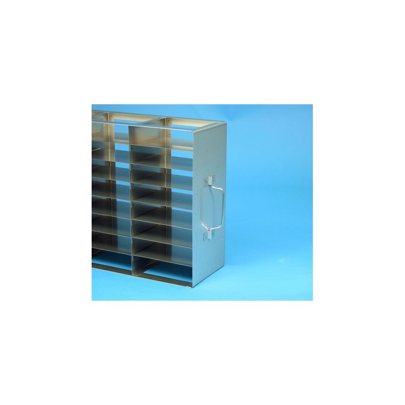 Rack orizzontale acciaio griglia 4x8 (orizz / vert) 32 box per provette PCR da 0.2ml&#44 &#45Dim. 139x549x272mm