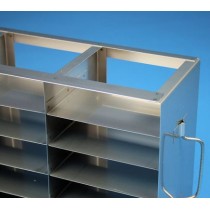 Rack orizzontale acciaiogriglia 4x5 (orizz / vert) 20 box per provette tipo Safe&#45lock da 0.5ml&#44 &#45Dim. 139x549x201mm