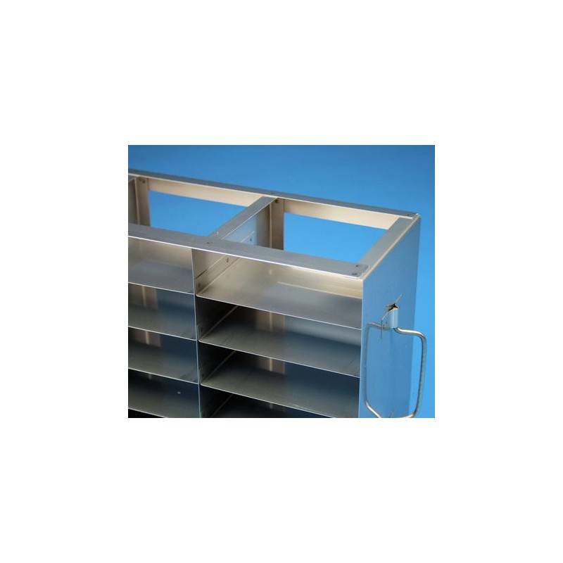 Rack orizzontale acciaiogriglia 4x5 (orizz / vert) 20 box per provette tipo Safe&#45lock da 0.5ml&#44 &#45Dim. 139x549x201mm