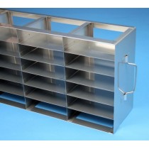 Rack orizzontale acciaiogriglia 5x6 (orizz / vert) 30 box per provette tipo Safe&#45lock da 0.5ml&#44 &#45Dim. 139x685x241mm