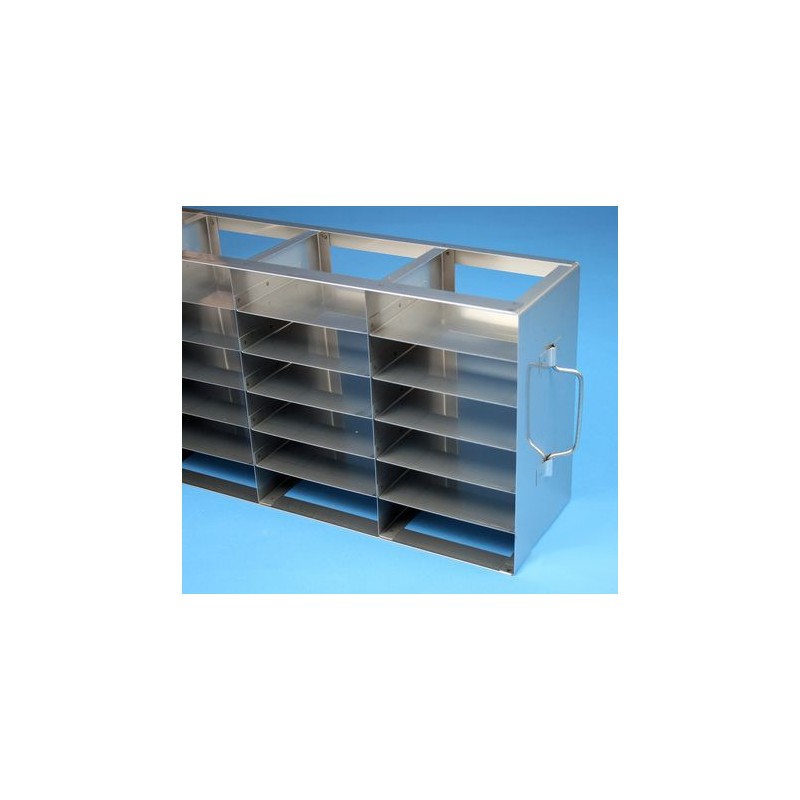 Rack orizzontale acciaiogriglia 5x6 (orizz / vert) 30 box per provette tipo Safe&#45lock da 0.5ml&#44 &#45Dim. 139x685x241mm