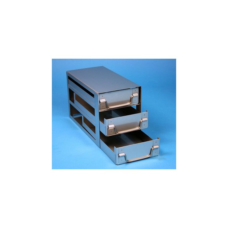 Rack a cassetti acciaio 3 cassetti x 2 box microt/vial 2ml&#45Dim 140x301x184 (LxPxH)