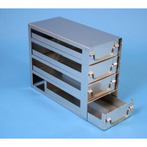 Rack a cassetti acciaio 4 cassetti x 2 box microt/vial 2ml&#45Dim 140x301x245 (LxPxH)