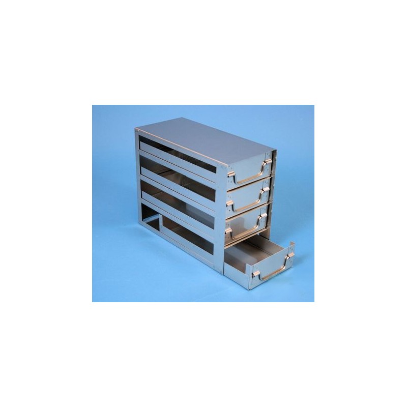 Rack a cassetti acciaio 4 cassetti x 2 box microt/vial 2ml&#45Dim 140x301x245 (LxPxH)