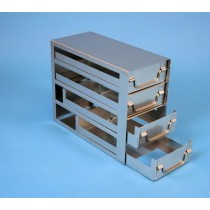 Rack a cassetti acciaio 4 cassetti x 2 box microt/vial 2ml&#45Dim 140x283x231 (LxPxH)