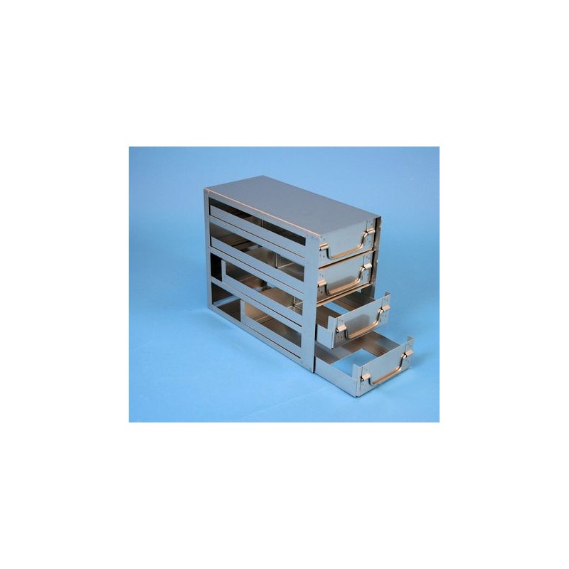 Rack a cassetti acciaio 4 cassetti x 2 box microt/vial 2ml&#45Dim 140x283x231 (LxPxH)