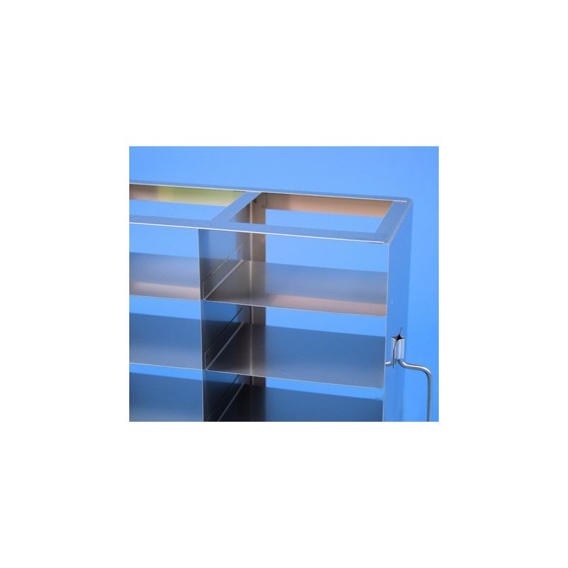 Rack orizzontale acciaio griglia 2x6 (orizz / vert) 12 box per microt/vial 2ml&#44 &#45Dim. 139x278x334mm