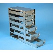 Rack a cassetti acciaio 6 cassetti x 2 box microt/vial 2ml&#45stop sic &#45Dim 140x301x367 (LxPxH)