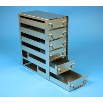 Rack a cassetti acciaio 6 cassetti x 2 box microt/vial 2ml&#45Dim 140x301x367 (LxPxH)