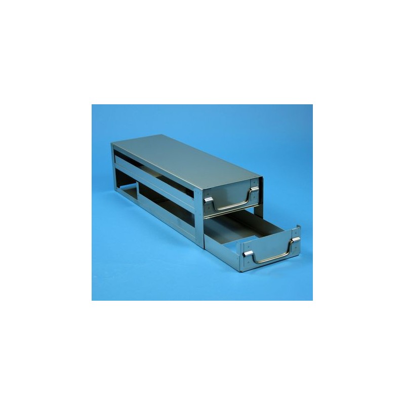Rack a cassetti acciaio 2 cassetti x 3 box microt/vial 2ml&#45stop sic &#45Dim 140x434x123 (LxPxH)