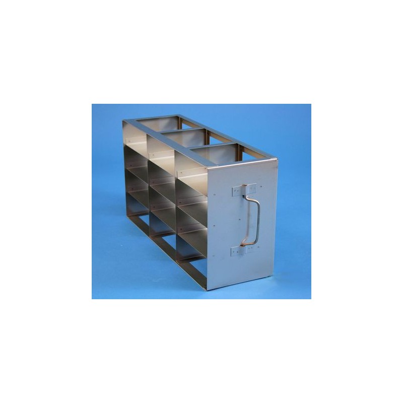 Rack orizzontale acciaio griglia 3x4 (orizz / vert) 12 box per microt/vial 2ml&#44 &#45Dim. 139x414x224mm