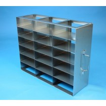 Rack orizzontale acciaio griglia 3x6 (orizz / vert) 18 box per microt/vial 2ml&#44 &#45Dim. 139x414x334mm