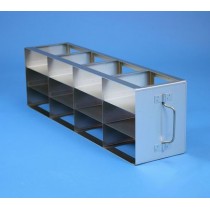 Rack orizzontale acciaio griglia 4x3 (orizz / vert) 12 box per microt/vial 2ml&#44 &#45Dim. 139x549x169mm