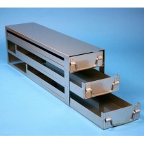 Rack a cassetti acciaio 3 cassetti x 4 box microt/vial 2ml&#45Dim 140x549x173 (LxPxH)
