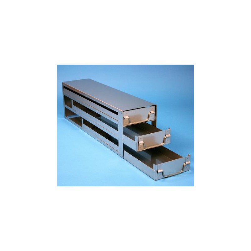 Rack a cassetti acciaio 3 cassetti x 4 box microt/vial 2ml&#45Dim 140x549x173 (LxPxH)
