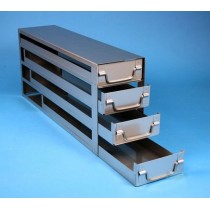 Rack a cassetti acciaio 4 cassetti x 4 box microt/vial 2ml&#45Dim 140x549x231 (LxPxH)