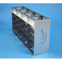 Rack orizzontale acciaio griglia 4x5 (orizz / vert) 20 box per microt/vial 2ml&#44 &#45Dim. 139x549x279mm