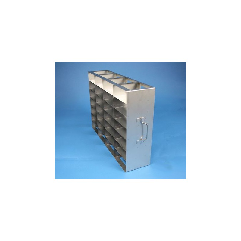 Rack orizzontale acciaio griglia 4x7 (orizz / vert) 28 box per microt/vial 2ml&#44 &#45Dim. 139x549x389mm
