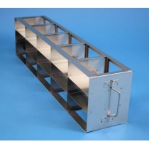 Rack orizzontale acciaio griglia 5x3 (orizz / vert) 15 box per microt/vial 2ml&#44 &#45Dim. 139x685x169mm