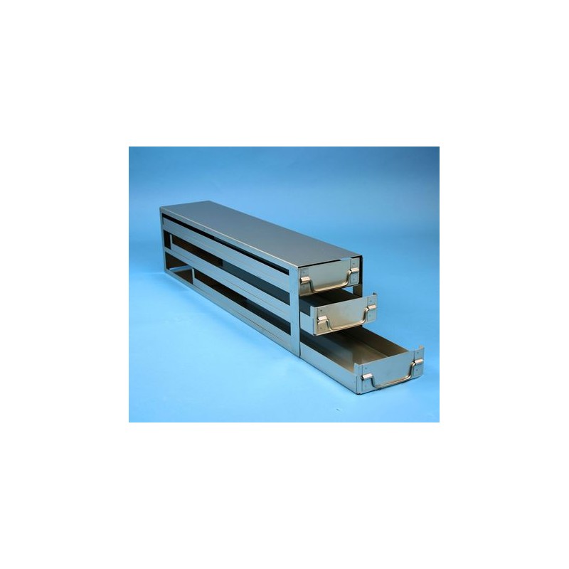 Rack a cassetti acciaio 3 cassetti x 5 box microt/vial 2ml&#45Dim 140x682x173 (LxPxH)