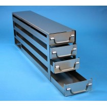Rack a cassetti acciaio 4 cassetti x 5 box microt/vial 2ml&#45Dim 140x682x231 (LxPxH)