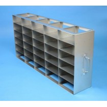 Rack orizzontale acciaio griglia 5x6 (orizz / vert) 30 box per microt/vial 2ml&#44 &#45Dim. 139x685x334mm