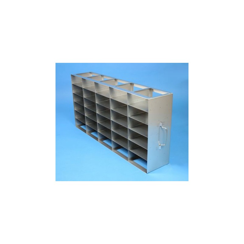 Rack orizzontale acciaio griglia 5x6 (orizz / vert) 30 box per microt/vial 2ml&#44 &#45Dim. 139x685x334mm