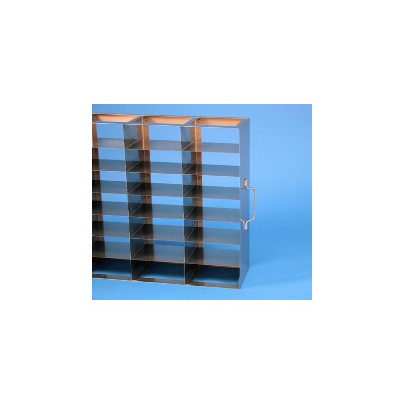 Rack orizzontale acciaio griglia 5x7 (orizz / vert) 35 box per microt/vial 2ml&#44 &#45Dim. 139x685x389mm