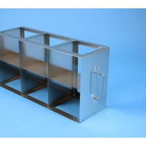 Rack orizzontale acciaio griglia 3x2 (orizz / vert) 6 box per vial 5ml&#44 &#45Dim. 139x414x202mm