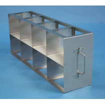Rack orizzontale acciaio griglia 4x2 (orizz / vert) 8 box per vial 5ml&#44 &#45Dim. 139x549x202mm
