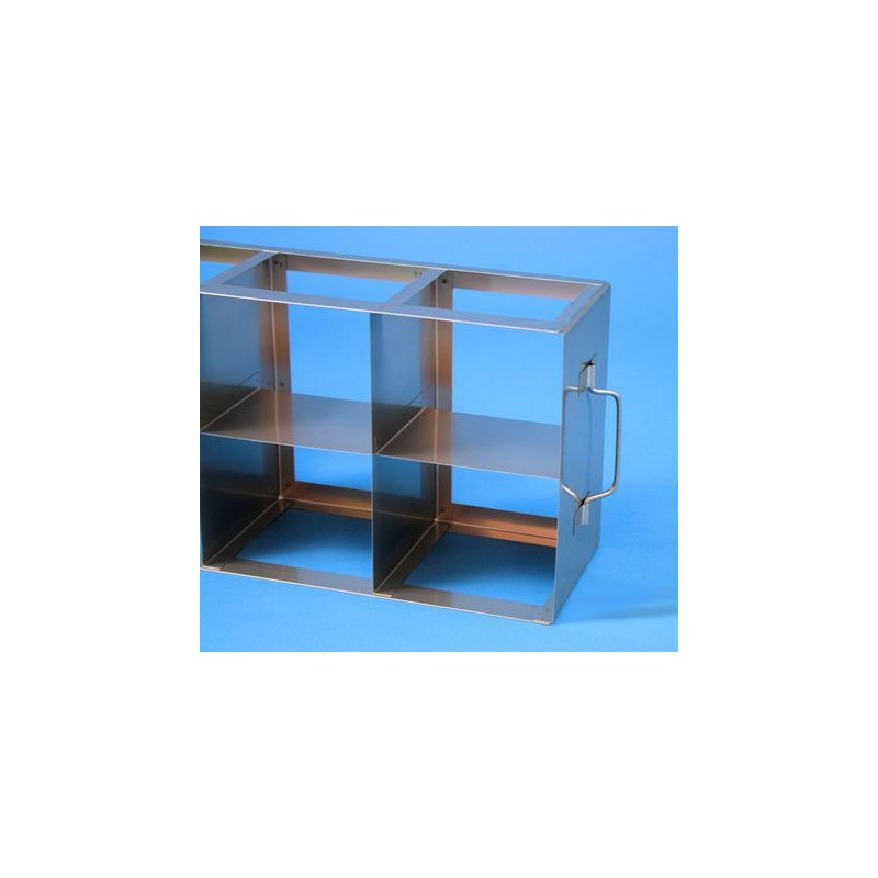 Rack orizzontale acciaio griglia 5x2 (orizz / vert) 10 box per vial 5ml&#44 &#45Dim. 139x685x202mm